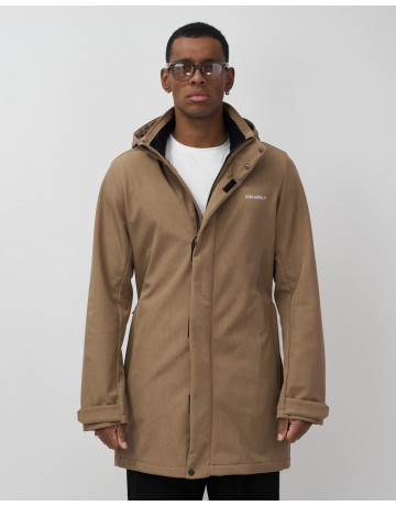 Мужская спортивная парка с капюшоном softshell, бежевый, для активного отдыха в Тюмени