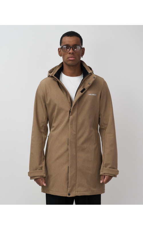 Мужская спортивная парка с капюшоном softshell, бежевый, для активного отдыха в Тюмени