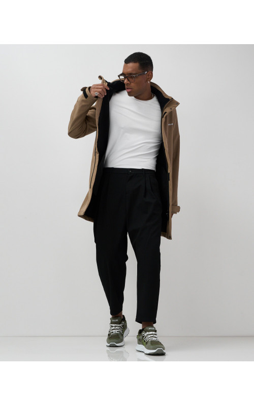 Мужская спортивная парка с капюшоном softshell, бежевый, для активного отдыха в Тюмени