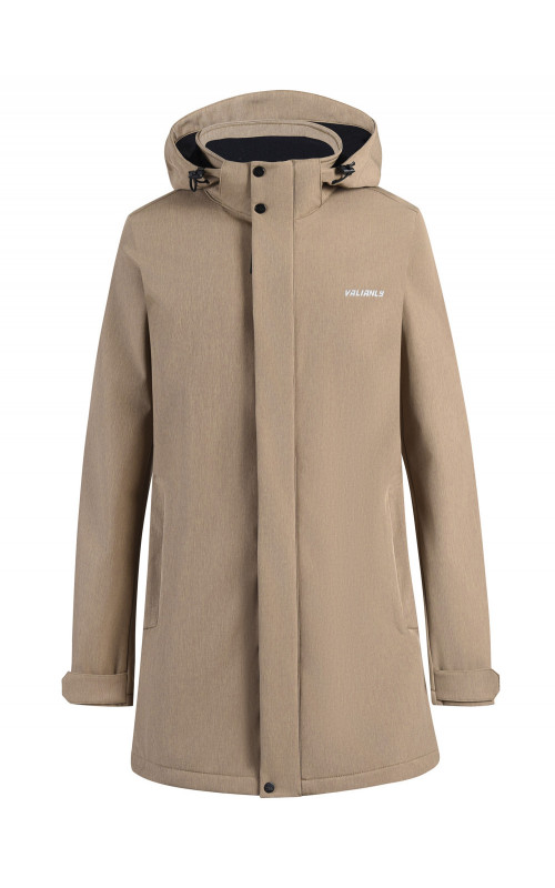 Мужская спортивная парка с капюшоном softshell, бежевый, для активного отдыха в Тюмени