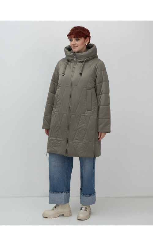 Длинный зимний пуховик для женщин больших размеров
