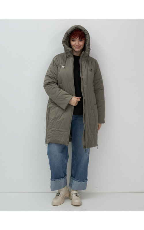 Длинный зимний пуховик для женщин больших размеров