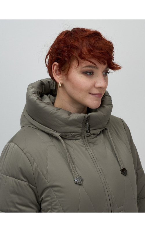 Длинный зимний пуховик для женщин больших размеров