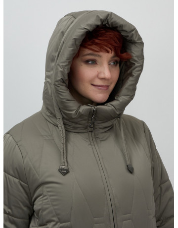 Длинный зимний пуховик для женщин больших размеров