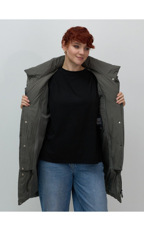 Зимнее утеплённое двубортное пальто-пуховик, длинный силуэт. в Тюмени