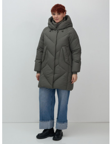 Зимнее утеплённое двубортное пальто-пуховик, длинный силуэт. в Тюмени