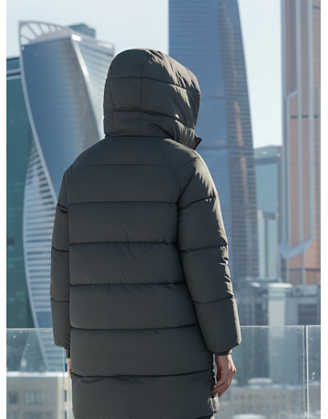 Женское зимнее двубортное пальто премиум-класса.