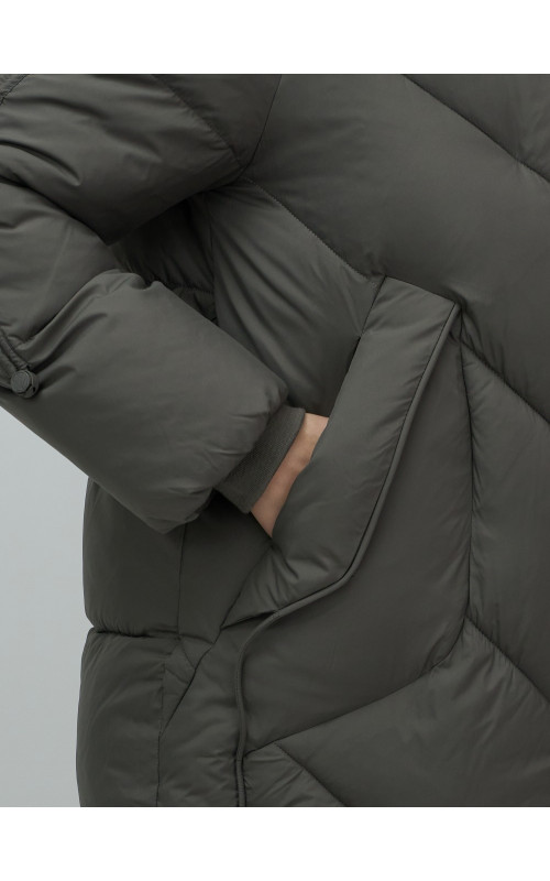 Зимнее утеплённое двубортное пальто-пуховик, длинный силуэт. в Тюмени