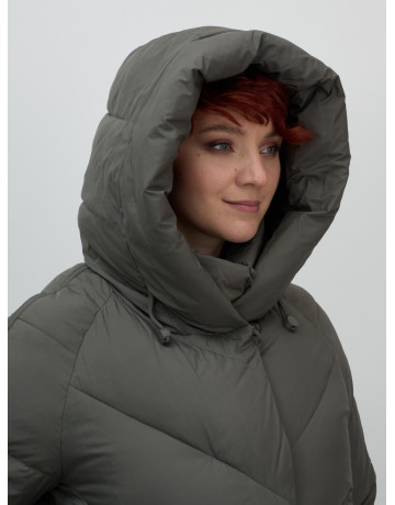 Зимнее утеплённое двубортное пальто-пуховик, длинный силуэт. в Тюмени