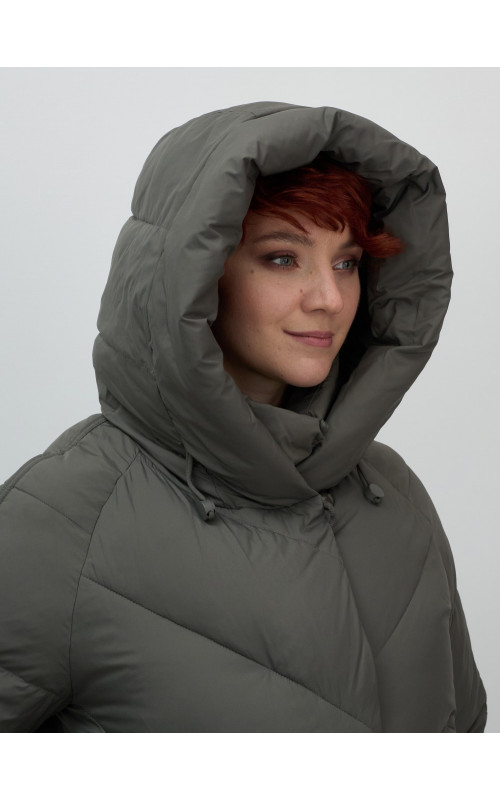 Зимнее утеплённое двубортное пальто-пуховик, длинный силуэт. в Тюмени