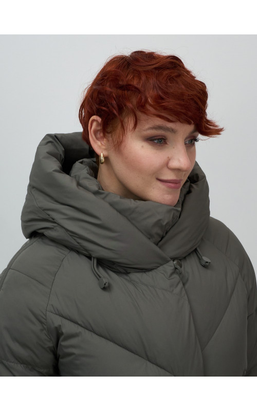 Зимнее утеплённое двубортное пальто-пуховик, длинный силуэт. в Тюмени