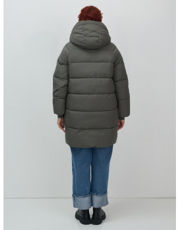 Зимнее утеплённое двубортное пальто-пуховик, длинный силуэт. в Тюмени