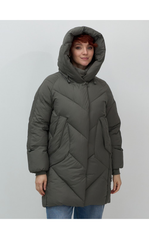 Зимнее утеплённое двубортное пальто-пуховик, длинный силуэт. в Тюмени