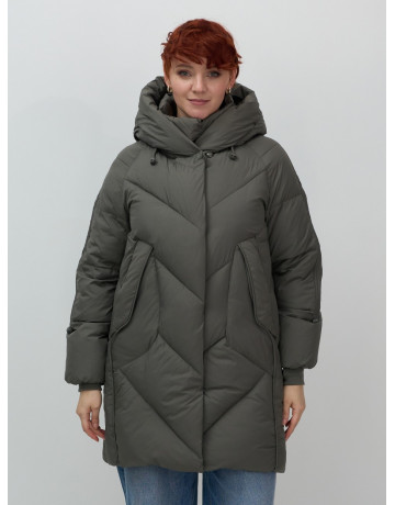 Зимнее утеплённое двубортное пальто-пуховик, длинный силуэт. в Тюмени