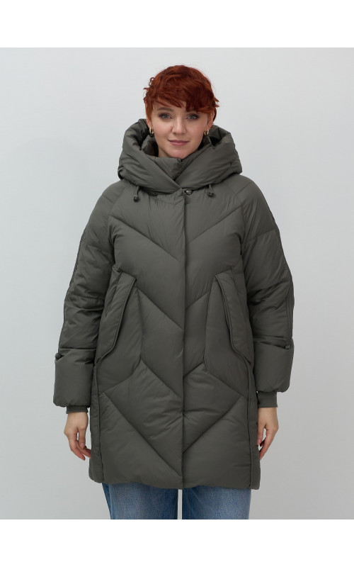 Зимнее утеплённое двубортное пальто-пуховик, длинный силуэт. в Тюмени