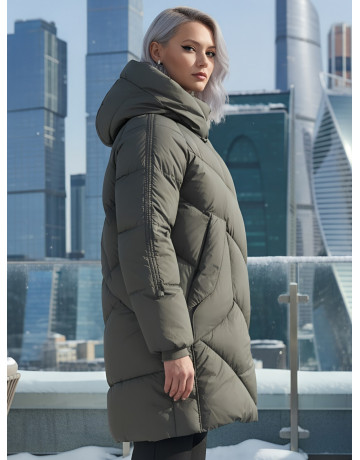 Женское зимнее двубортное пальто премиум-класса.