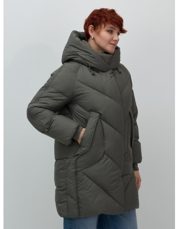 Зимнее утеплённое двубортное пальто-пуховик, длинный силуэт. в Тюмени