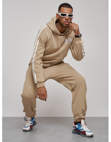 Мужской трикотажный спортивный костюм демисезонный бежевый, для спорта. в Тюмени
