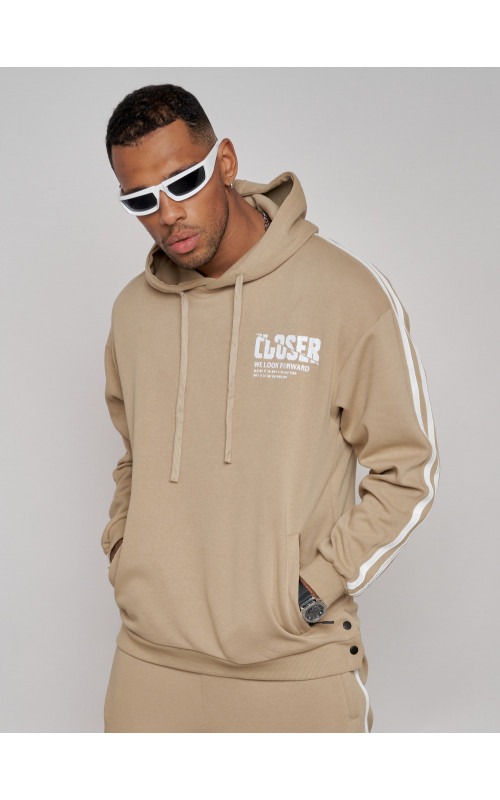 Мужской трикотажный спортивный костюм демисезонный бежевый, для спорта. в Тюмени