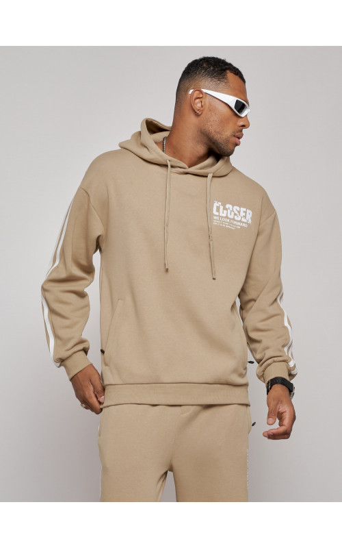 Мужской трикотажный спортивный костюм демисезонный бежевый, для спорта. в Тюмени