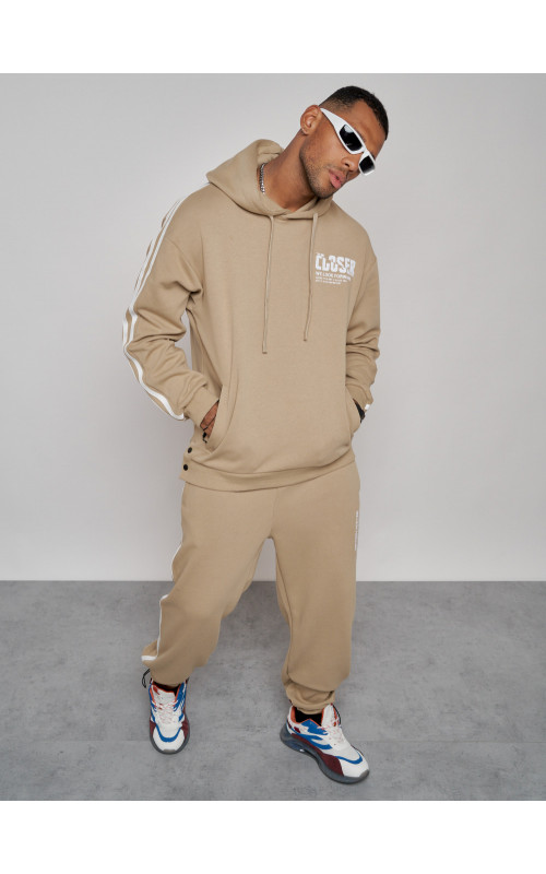 Мужской трикотажный спортивный костюм демисезонный бежевый, для спорта. в Тюмени