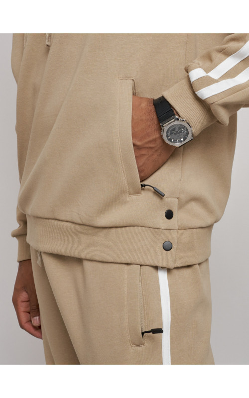 Мужской трикотажный спортивный костюм демисезонный бежевый, для спорта. в Тюмени