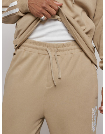 Мужской трикотажный спортивный костюм демисезонный бежевый, для спорта. в Тюмени