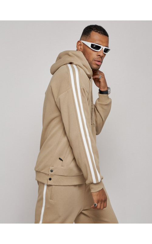 Мужской трикотажный спортивный костюм демисезонный бежевый, для спорта. в Тюмени