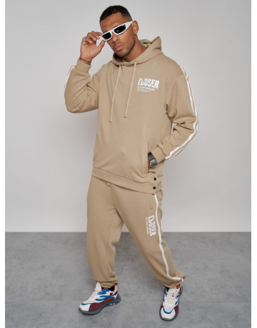 Мужской трикотажный спортивный костюм демисезонный бежевый, для спорта. в Тюмени