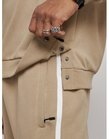 Мужской трикотажный спортивный костюм демисезонный бежевый, для спорта. в Тюмени