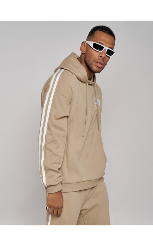 Мужской трикотажный спортивный костюм демисезонный бежевый, для спорта. в Тюмени