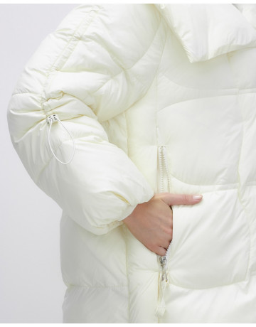 Женский зимний пуховик с капюшоном, бежевый. в Тюмени