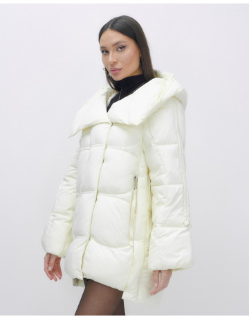 Женский зимний пуховик с капюшоном, бежевый. в Тюмени