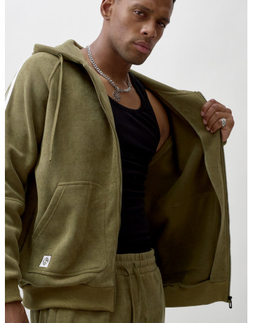 Мужской демисезонный спортивный костюм на флисе, цвет хаки, для спорта. в Тюмени