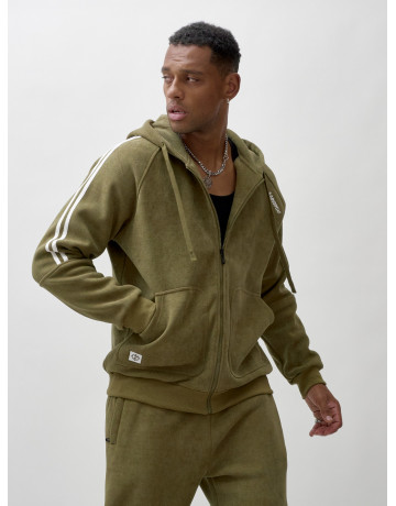 Мужской демисезонный спортивный костюм на флисе, цвет хаки, для спорта. в Тюмени