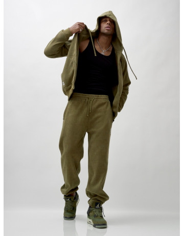 Мужской демисезонный спортивный костюм на флисе, цвет хаки, для спорта. в Тюмени