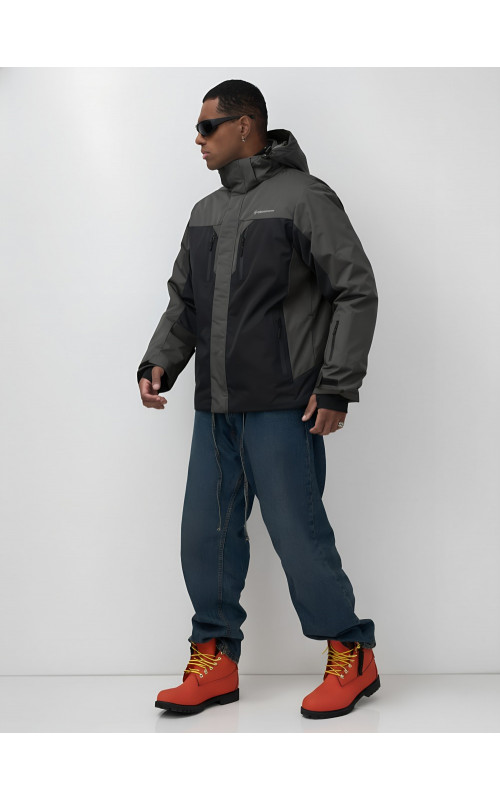 Мужская зимняя горнолыжная куртка, тёмно-серый цвет. в Тюмени