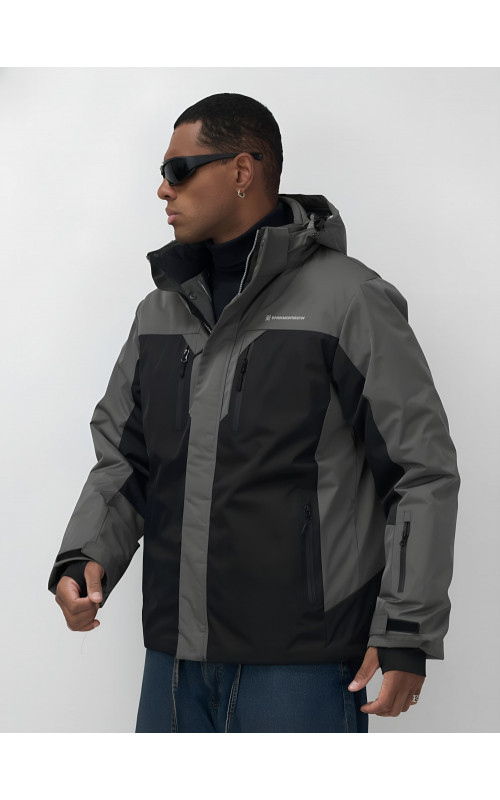 Мужская зимняя горнолыжная куртка, тёмно-серый цвет. в Тюмени