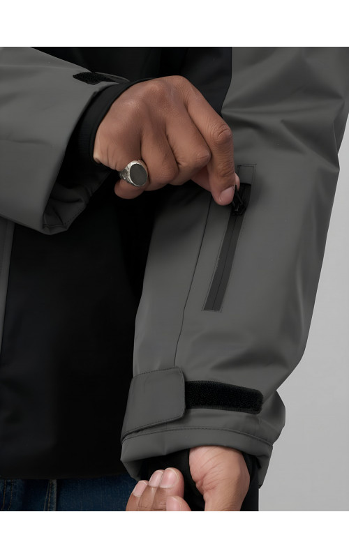 Мужская зимняя горнолыжная куртка, тёмно-серый цвет. в Тюмени