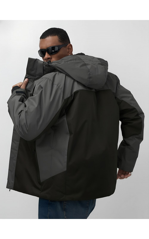 Мужская зимняя горнолыжная куртка, тёмно-серый цвет. в Тюмени