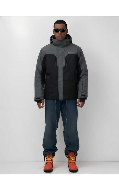 Мужская зимняя горнолыжная куртка, тёмно-серый цвет. в Тюмени