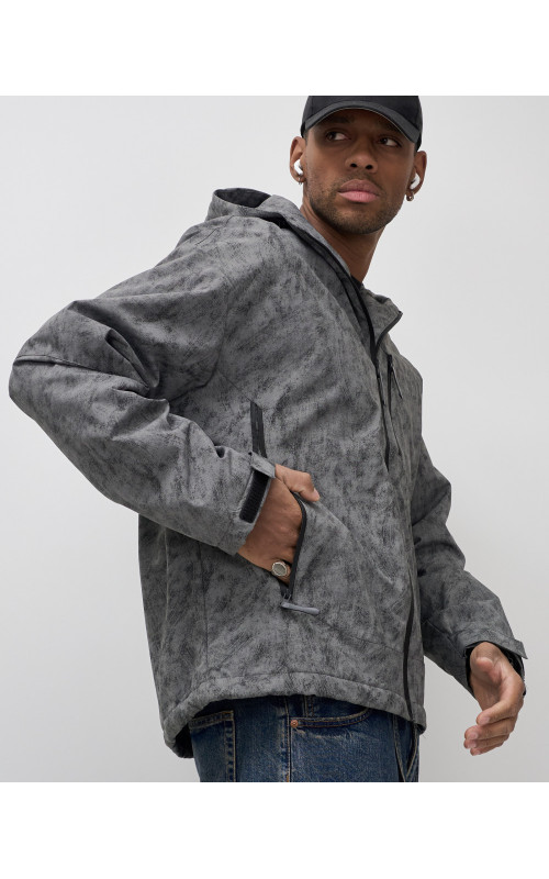 Мужская спортивная куртка для весны и осени, серый, для активного отдыха в Тюмени