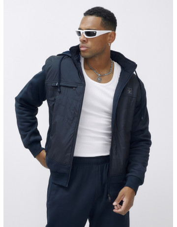 Зимний мужской спортивный костюм с начёсом, тёмно-синий, для активного отдыха. в Тюмени