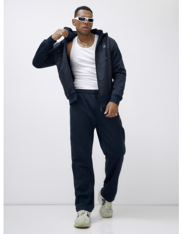 Зимний мужской спортивный костюм с начёсом, тёмно-синий, для активного отдыха. в Тюмени