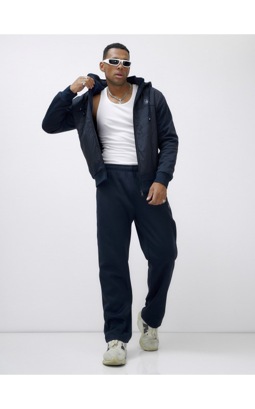 Зимний мужской спортивный костюм с начёсом, тёмно-синий, для активного отдыха. в Тюмени