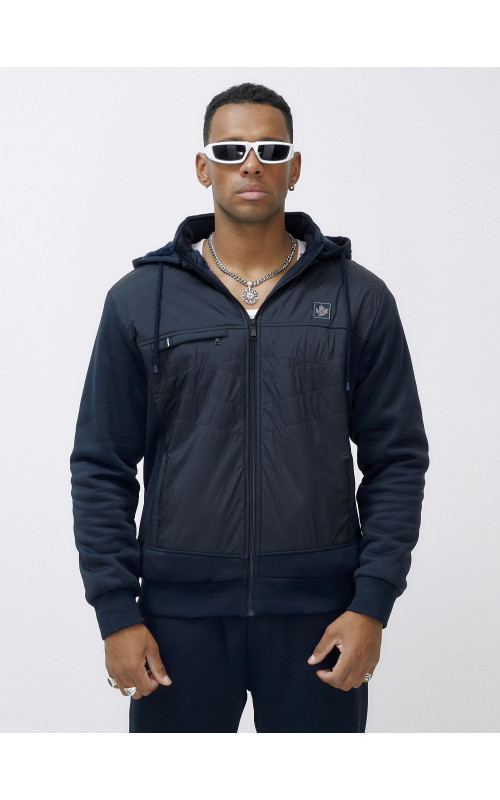 Зимний мужской спортивный костюм с начёсом, тёмно-синий, для активного отдыха. в Тюмени