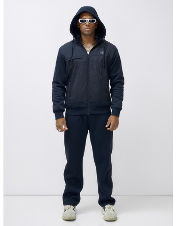 Зимний мужской спортивный костюм с начёсом, тёмно-синий, для активного отдыха. в Тюмени