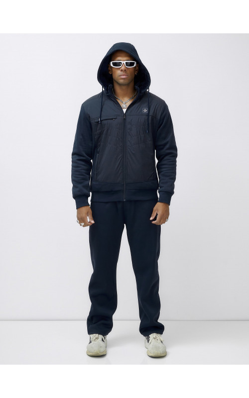 Зимний мужской спортивный костюм с начёсом, тёмно-синий, для активного отдыха. в Тюмени