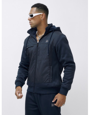 Зимний мужской спортивный костюм с начёсом, тёмно-синий, для активного отдыха. в Тюмени