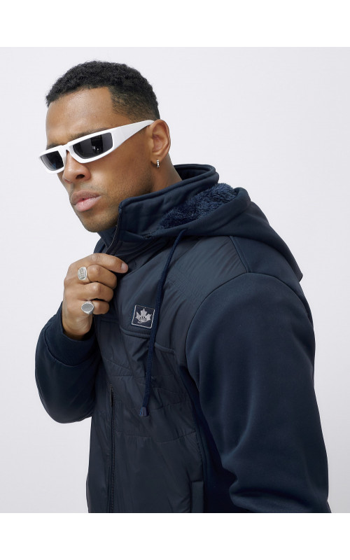 Зимний мужской спортивный костюм с начёсом, тёмно-синий, для активного отдыха. в Тюмени